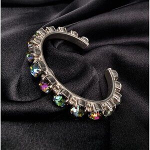 SORRELLI Signed Cuff Bracelet With Multi-Color Crystals In Original Box